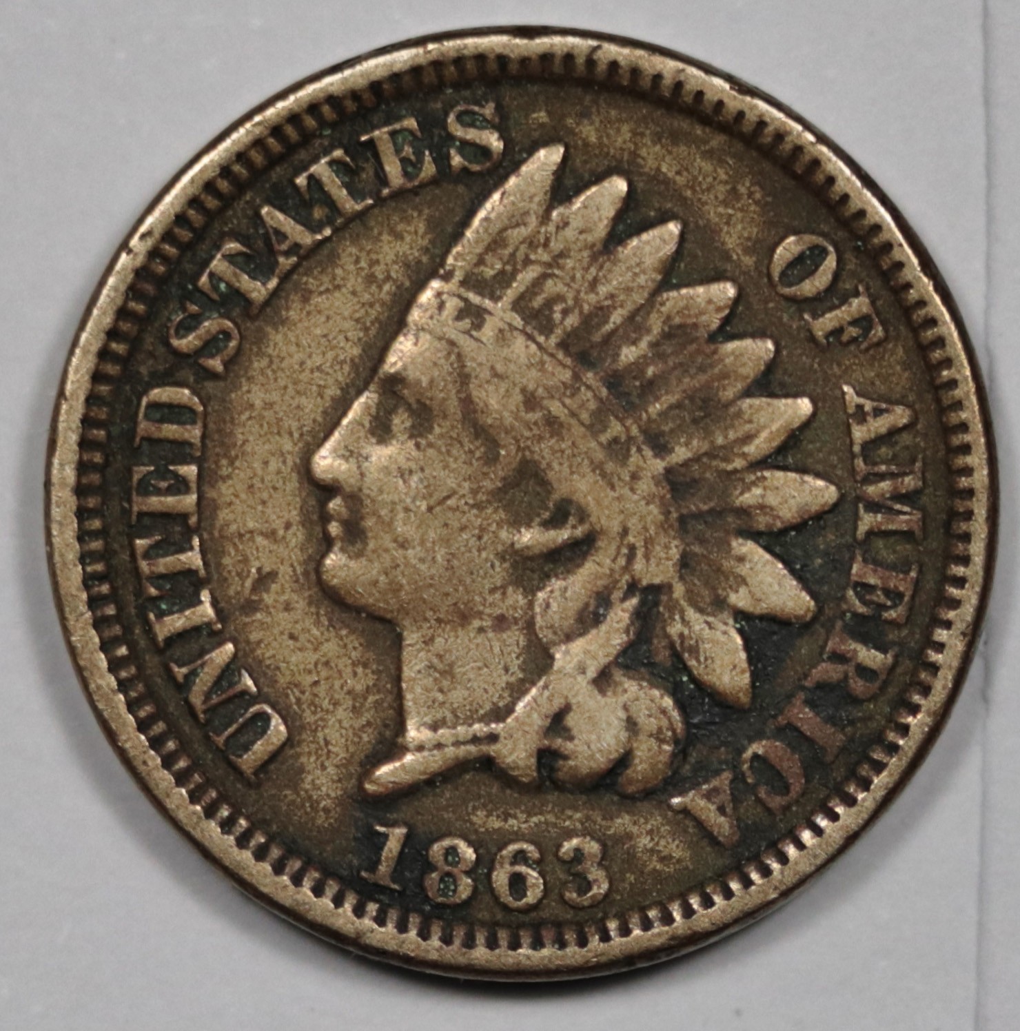1863 Indian Head Cent.  VF.  210496