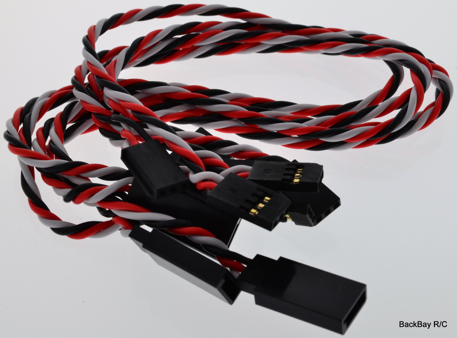 5 Pack: (5) 30CM Twisted 22awg Servo Extension Leads / Futaba