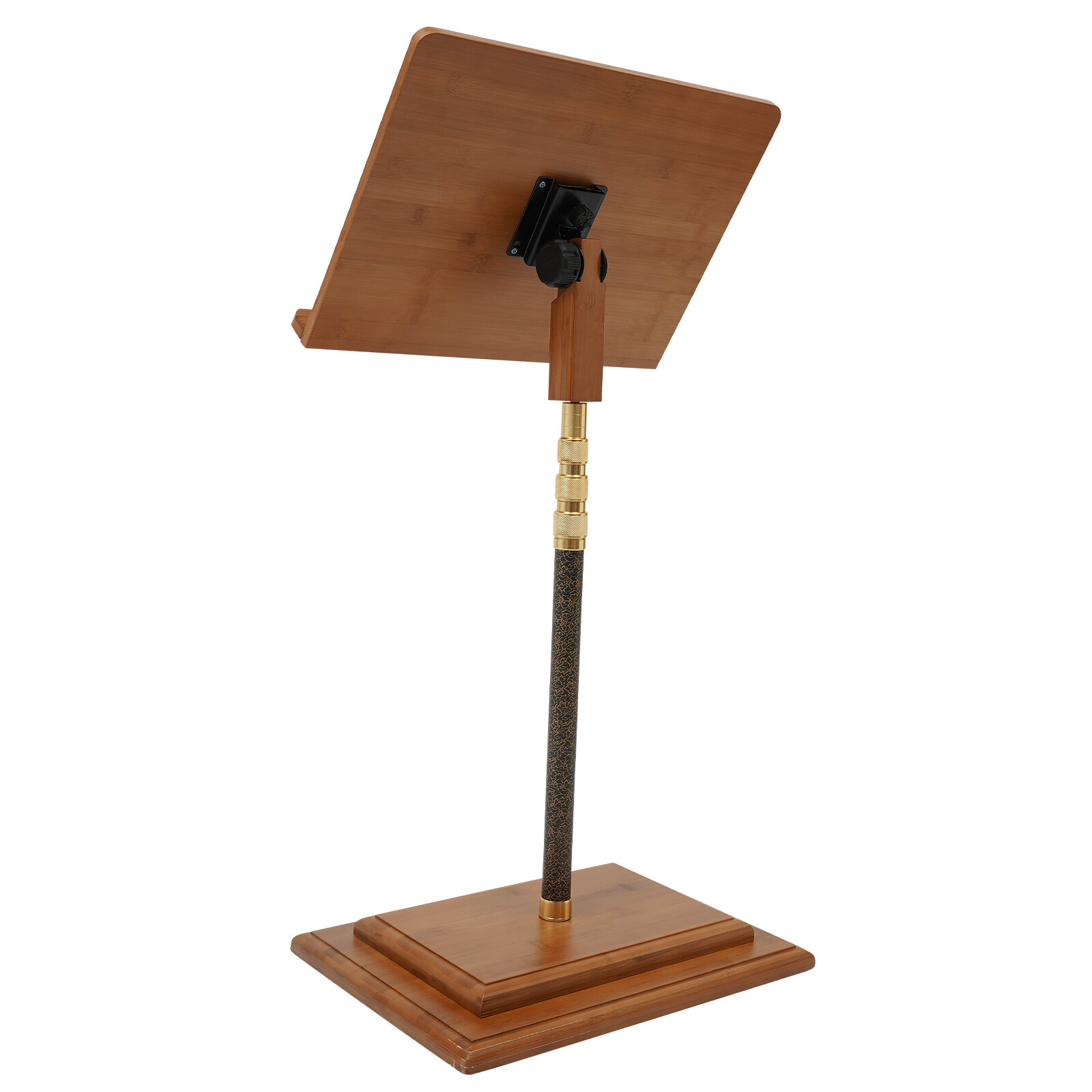 Height Adjustable Bamboo Music Stand Bamboo Conductor Music Stand W/ Wide Wooden
