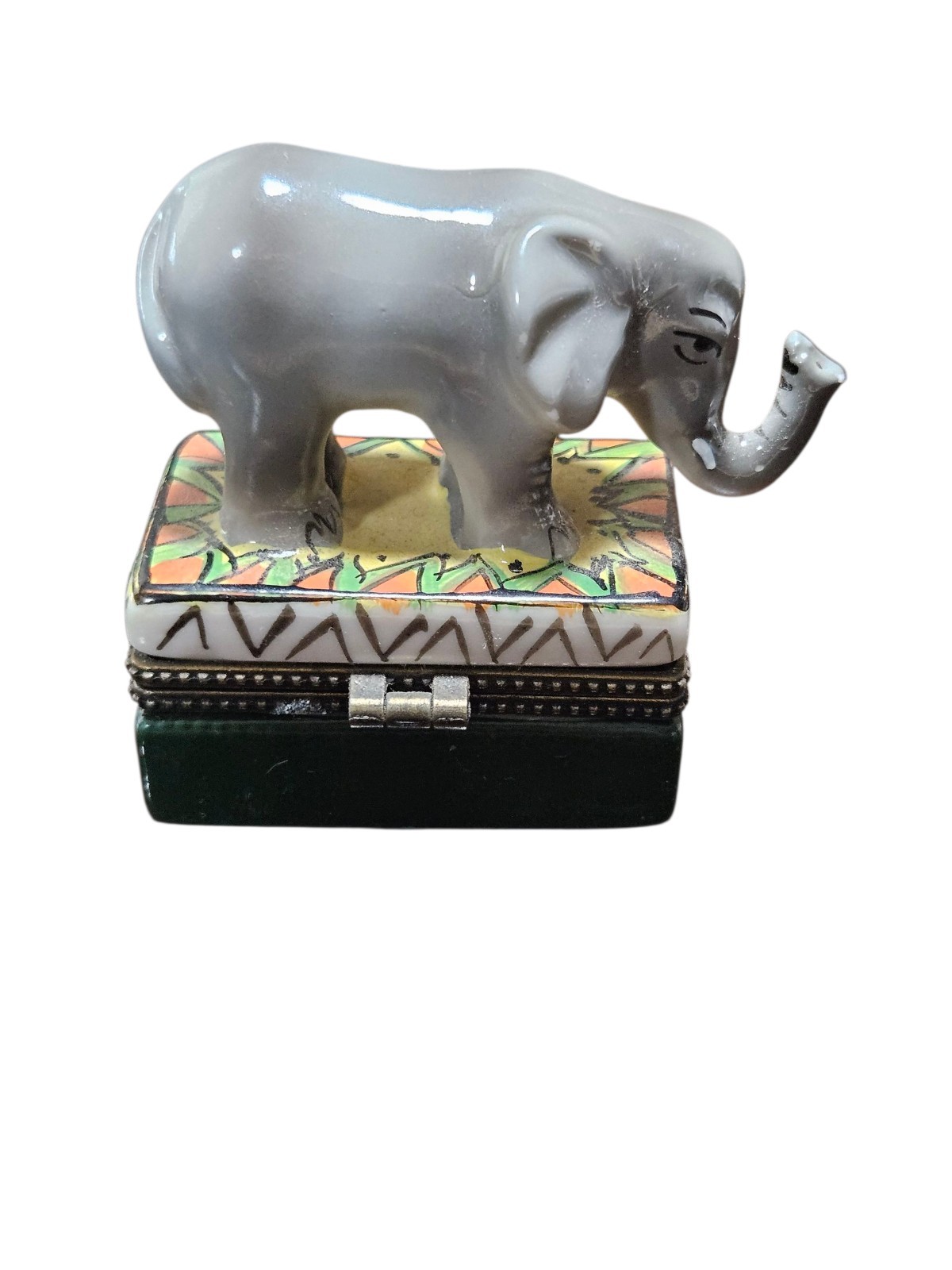 Hearts Castle Small Trinket Box Elephant Porcelain Hand Painted