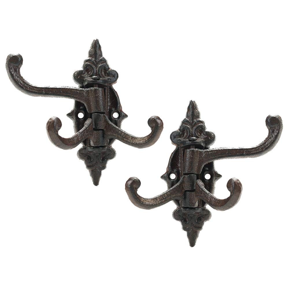 Sungmor 2-Pack Cast Iron 3-in-1 Flexible 5.3*3.9*5.3inch, Swivel Hooks