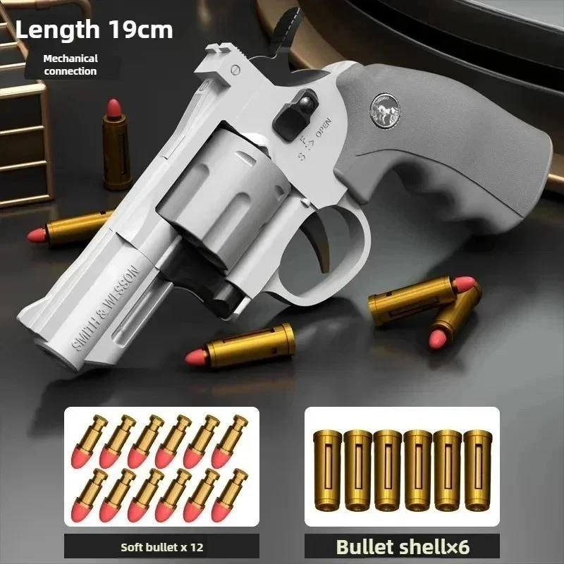 ZP5 Revolver Soft Bullet Toy Gun 357 Simulation Pistol with Ejection Action