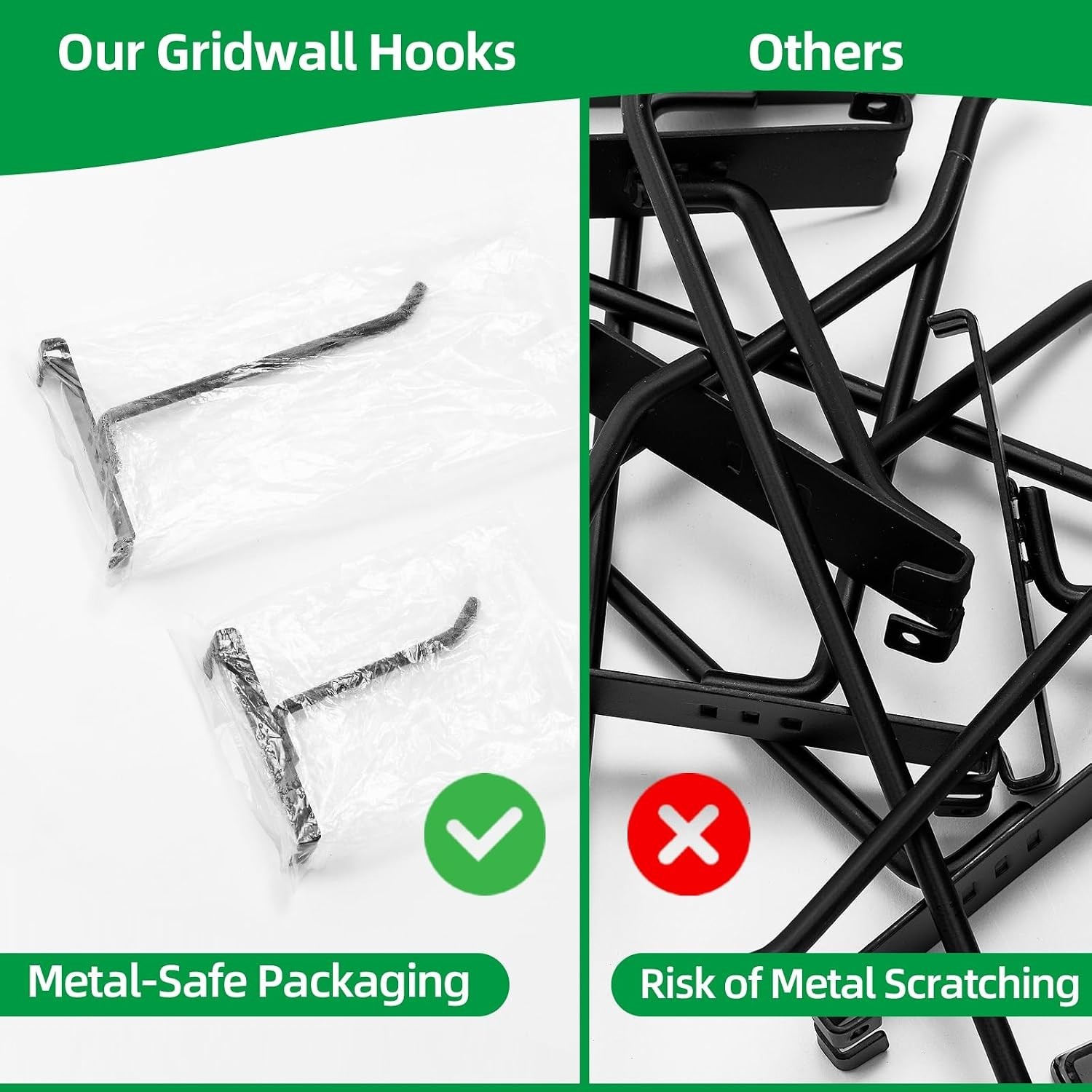 40-Pack 8-Inch Rust-Resistant Gridwall Hooks for Stylish Display Solutions