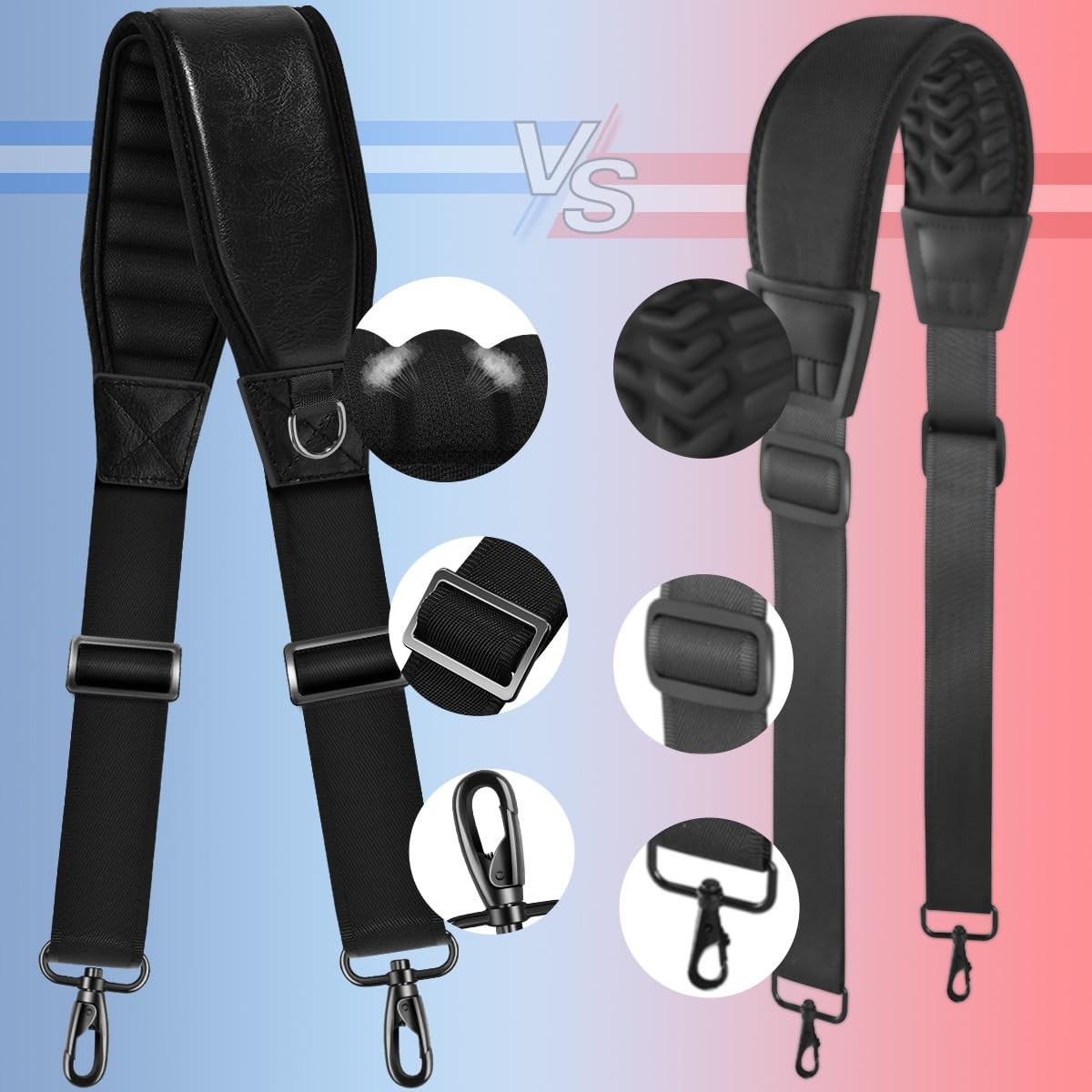77" Shoulder Strap with Neoprene Thick Padded, Universal Bag Strap with Doubl...
