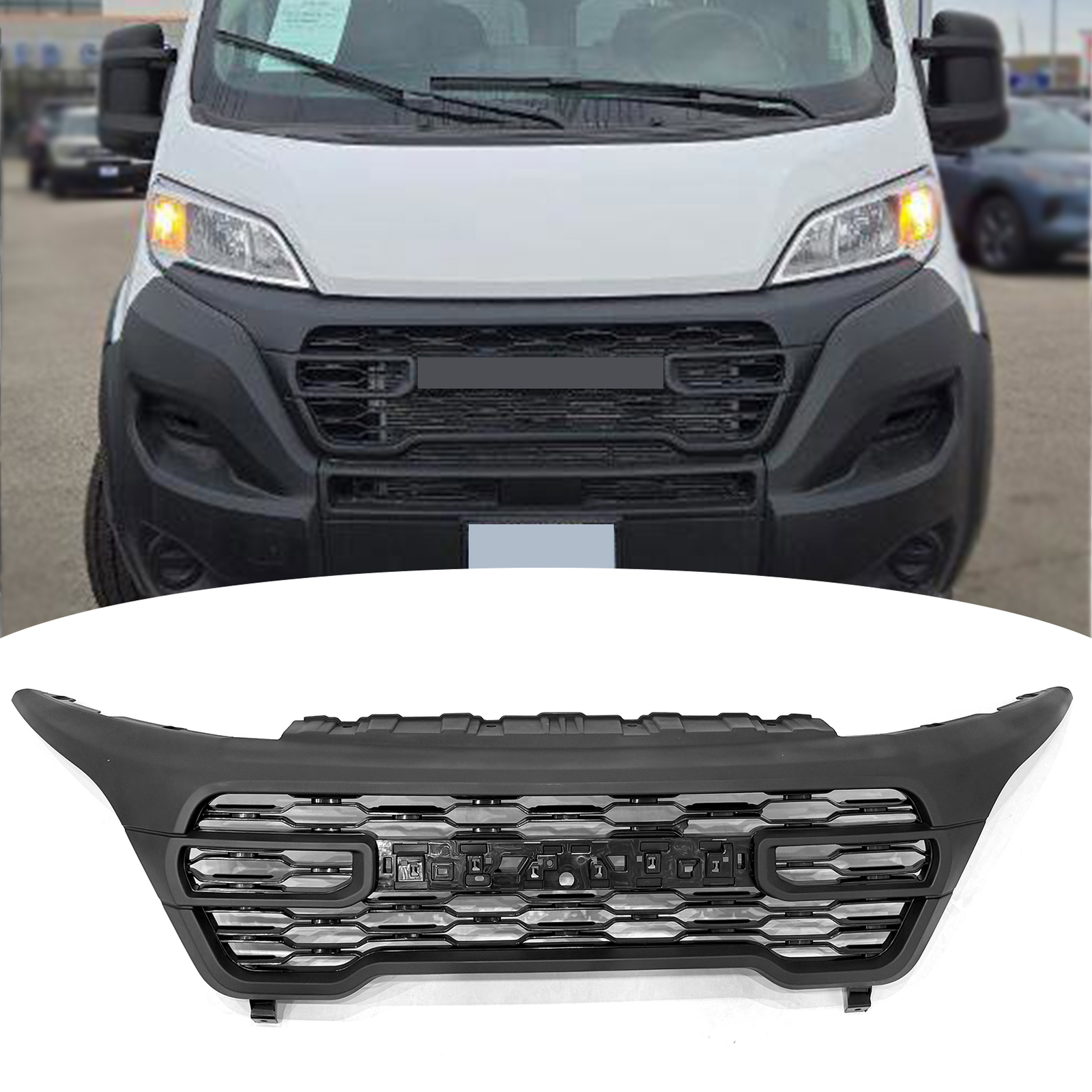 For 2023 2024 2025 RAM ProMaster 1500 2500 3500 Front Upper Grille & Outer Frame