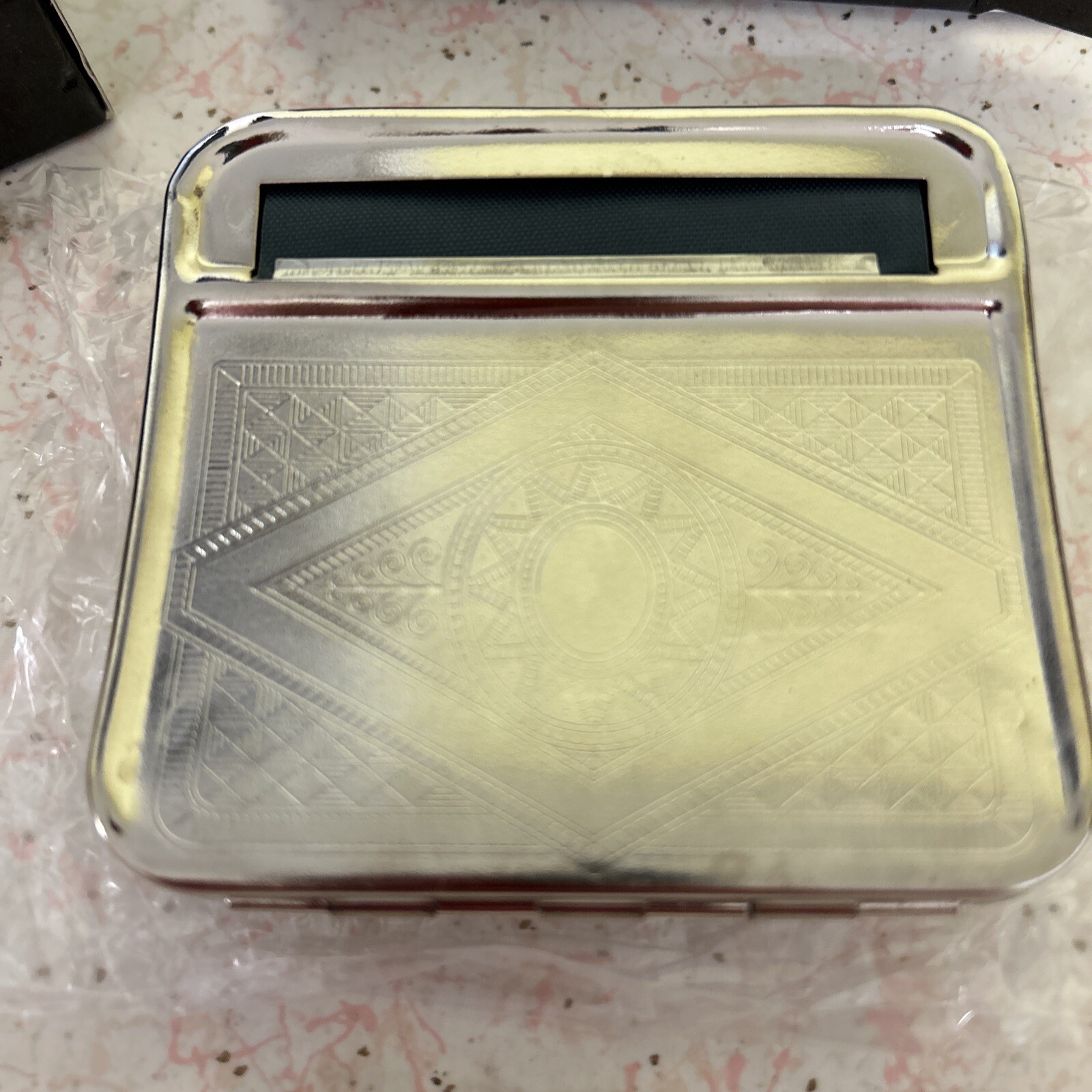 SILVER AUTOMATIC ROLLING Machine Tin Box Metal Roller Cigarette Tobacco
