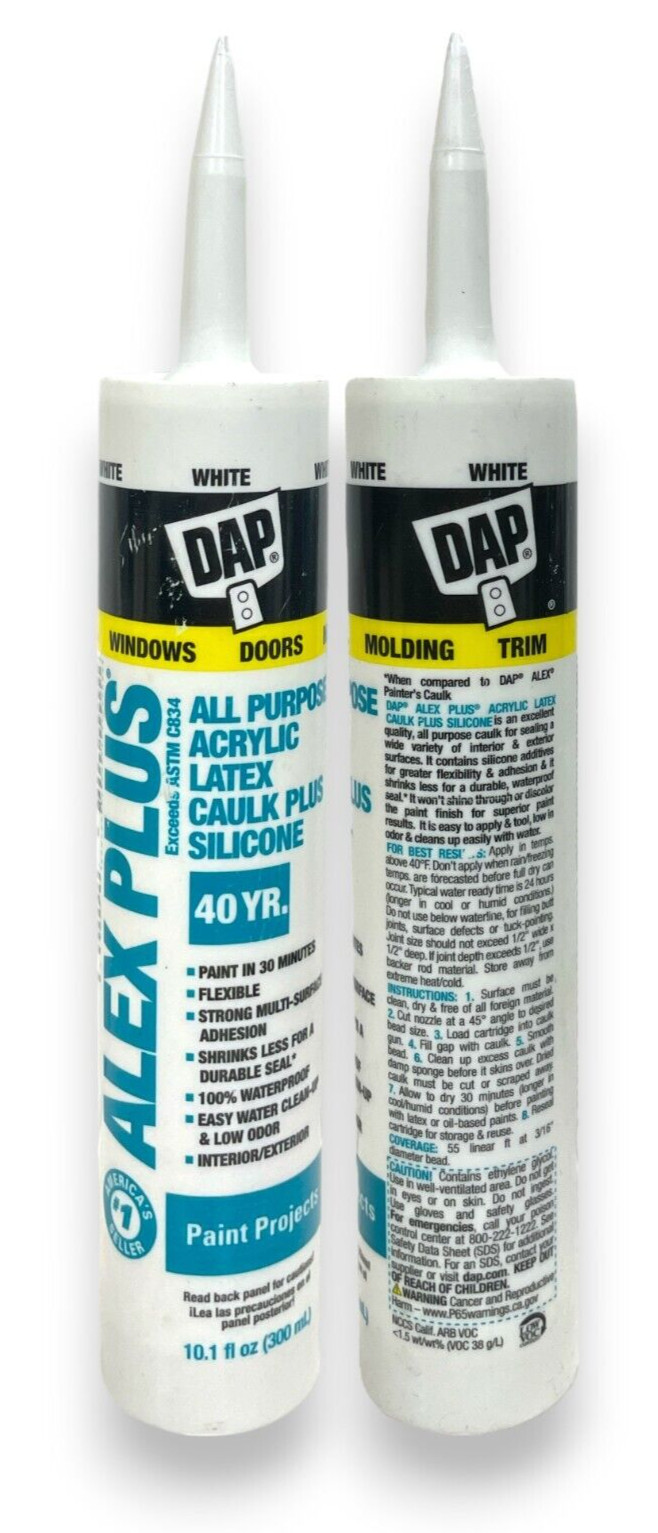 Dap Alex Plus Paint Projects  (10fl.oz/300ml) Lot Of 2 As Seen In Pics