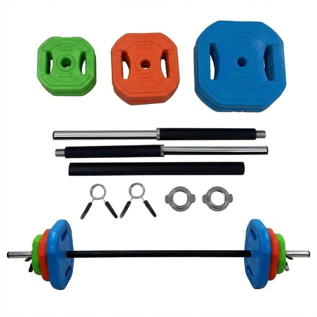 40Lbs Weights Barbell Weight Set Curl Bar with Weights Weight Set for Home Gym