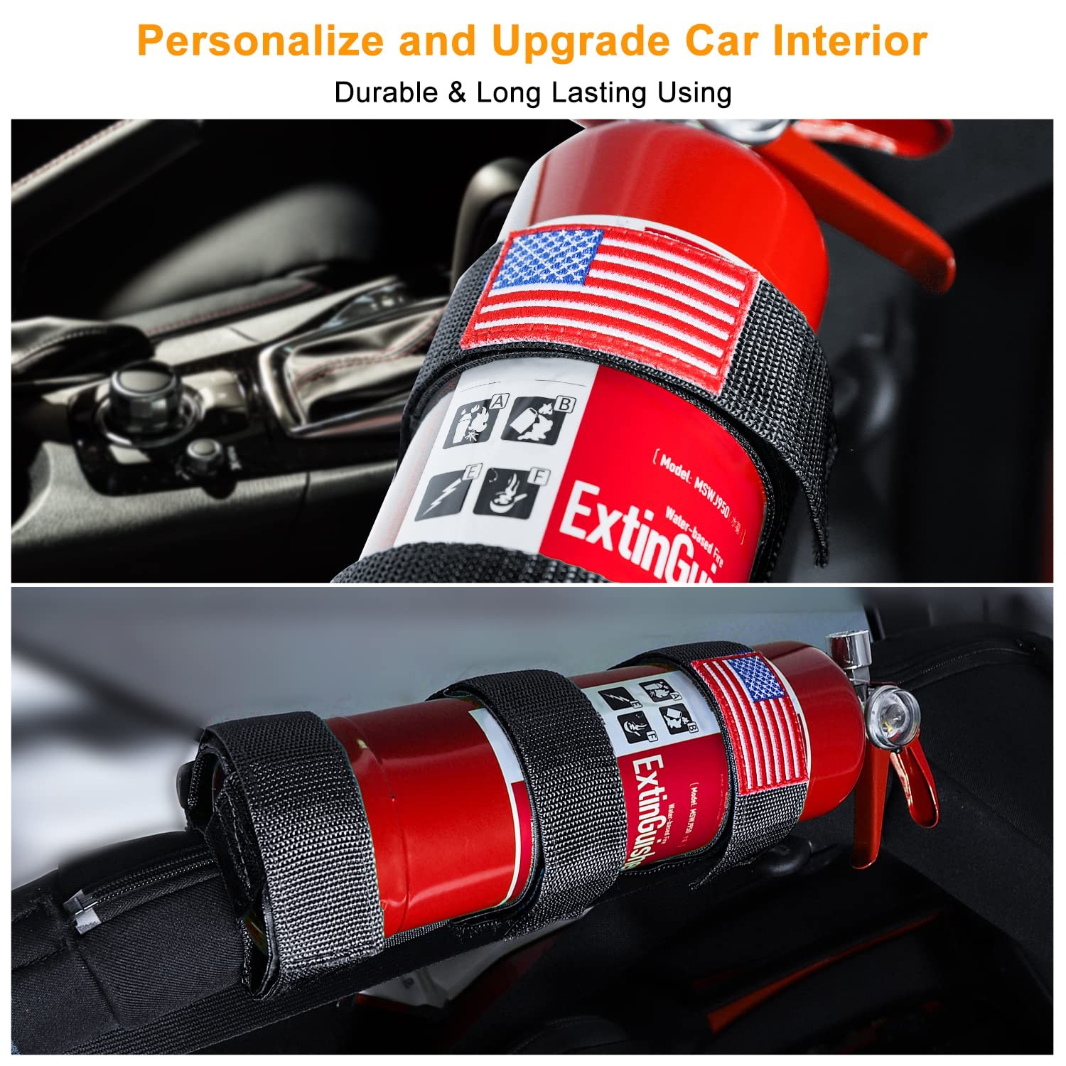 HTHE for Ford Bronco Trunk Adjustable Roll Bar Fire Extinguisher Mount Holder...