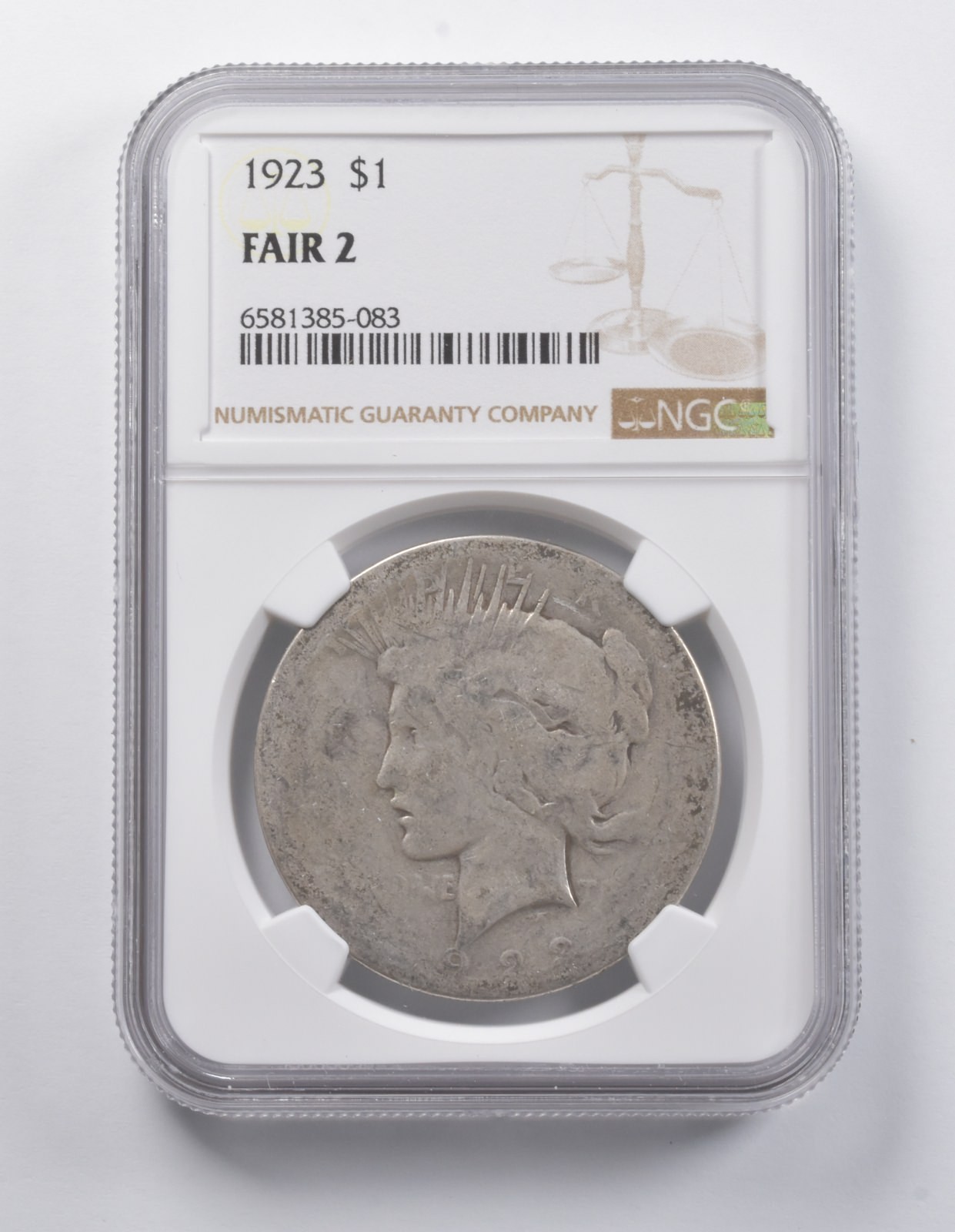 FAIR 2 1923 Peace Silver Dollar NGC *6923