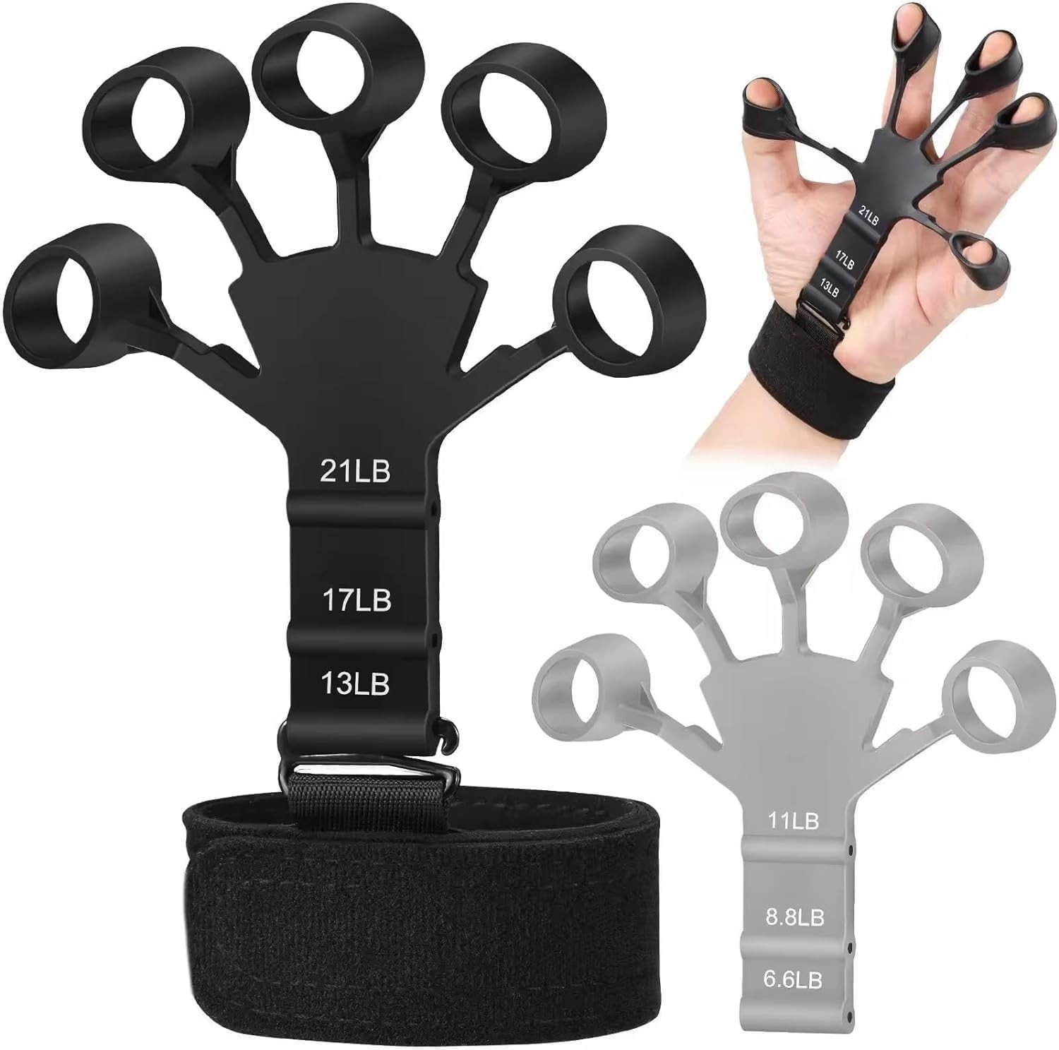 Finger Strengthener Grip Trainer 6 Resistance Levels Hand Exerciser for Athletes