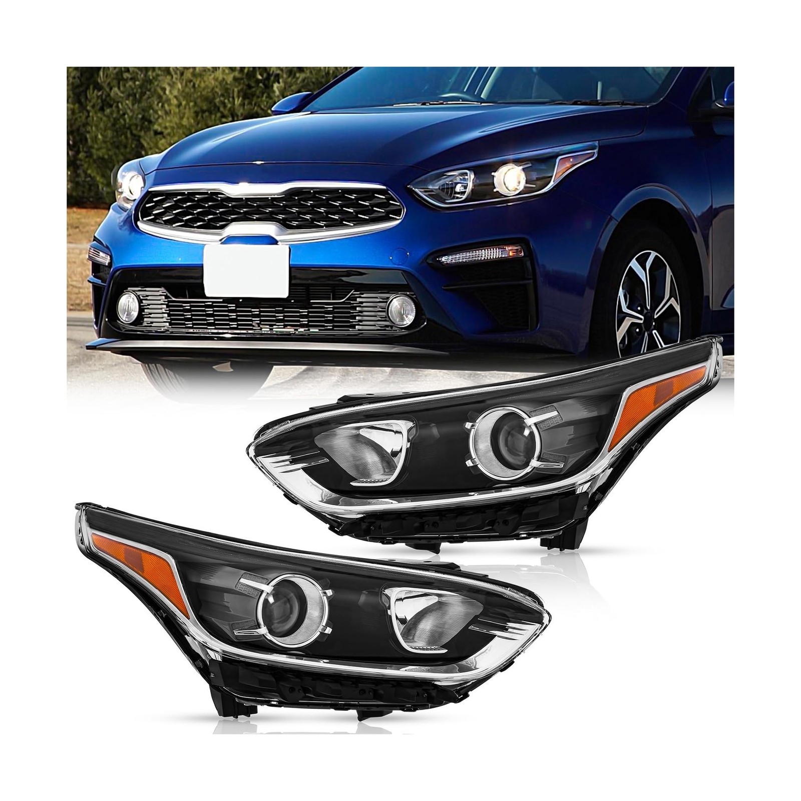 TODO Headlights Assembly Compatible with 2019 2020 2021 Kia Forte, Driver and...