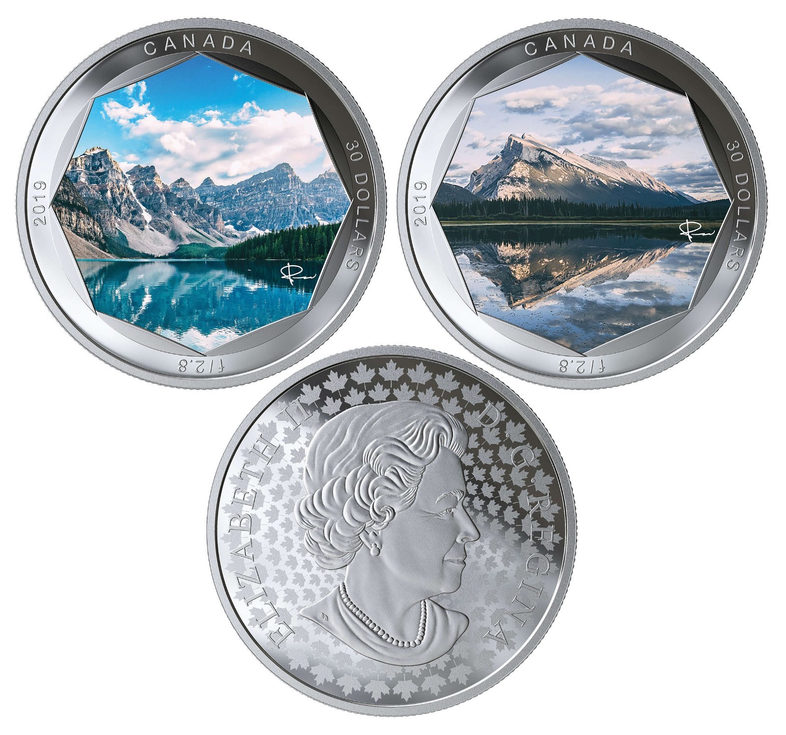 2019 $30 Peter McKinnon: Moraine Lake & Mount Rundle 2-Coin Set 4 oz fine silver