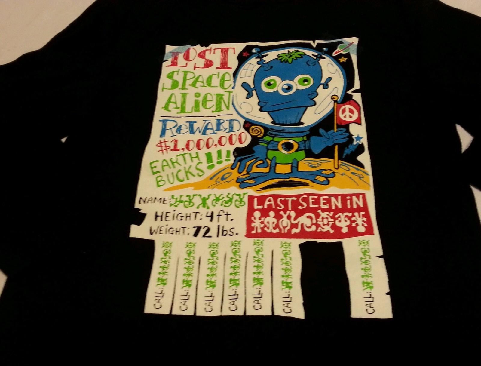 Boys Tee Shirts 4T Black Lost Space Alien