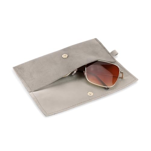 Soft Eyeglass Bag for Men Women Sunglasses Pouch Portable Dutch Light Grey