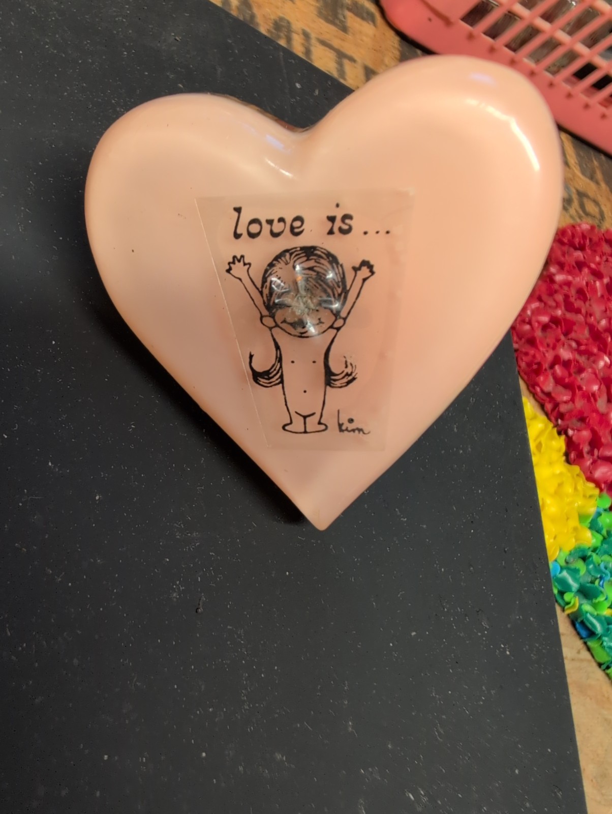 Vintage 1972 L.A. Times Kim Casali Night Light Working Heart Shaped Rare