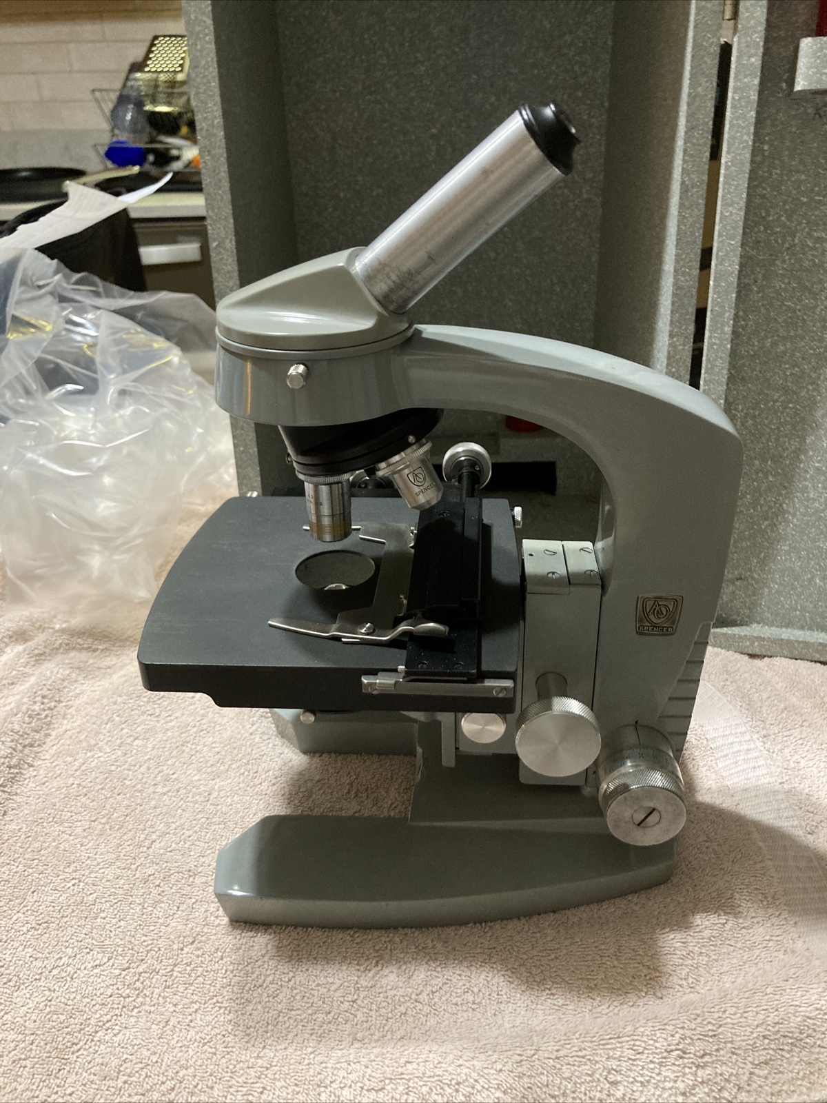 American Optical Spencer Microscope In Original Box With Eyepieces