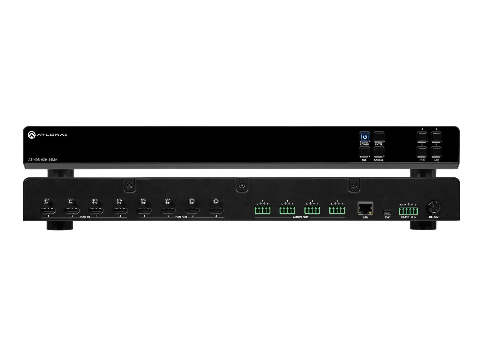 Atlona AT-HDR-H2H-44MA HDMI Matrix Switcher 4x4 4K HDR 18Gbps Audio Extract