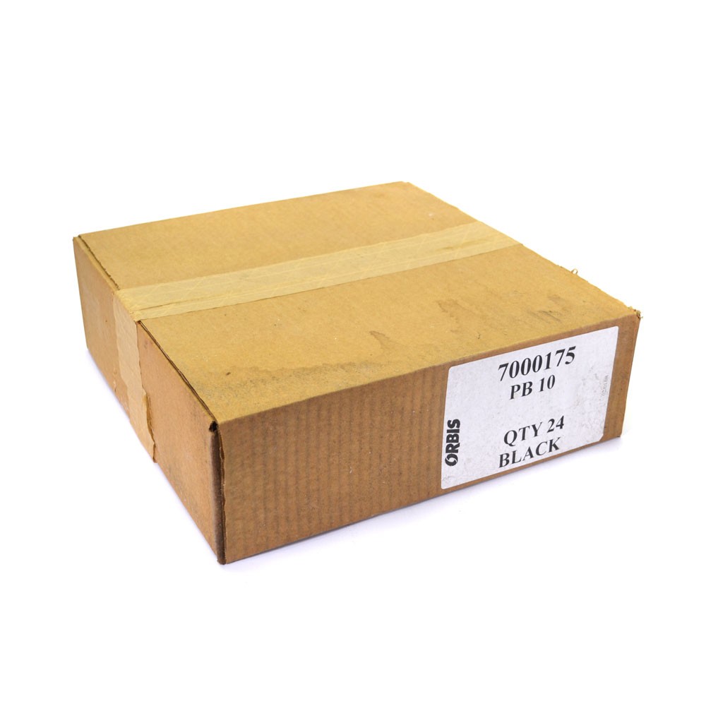 (Lot of 24) Orbis 7000175 Black ESD Conductive 4" x 3.5" x 2" Stack & Hang Bin