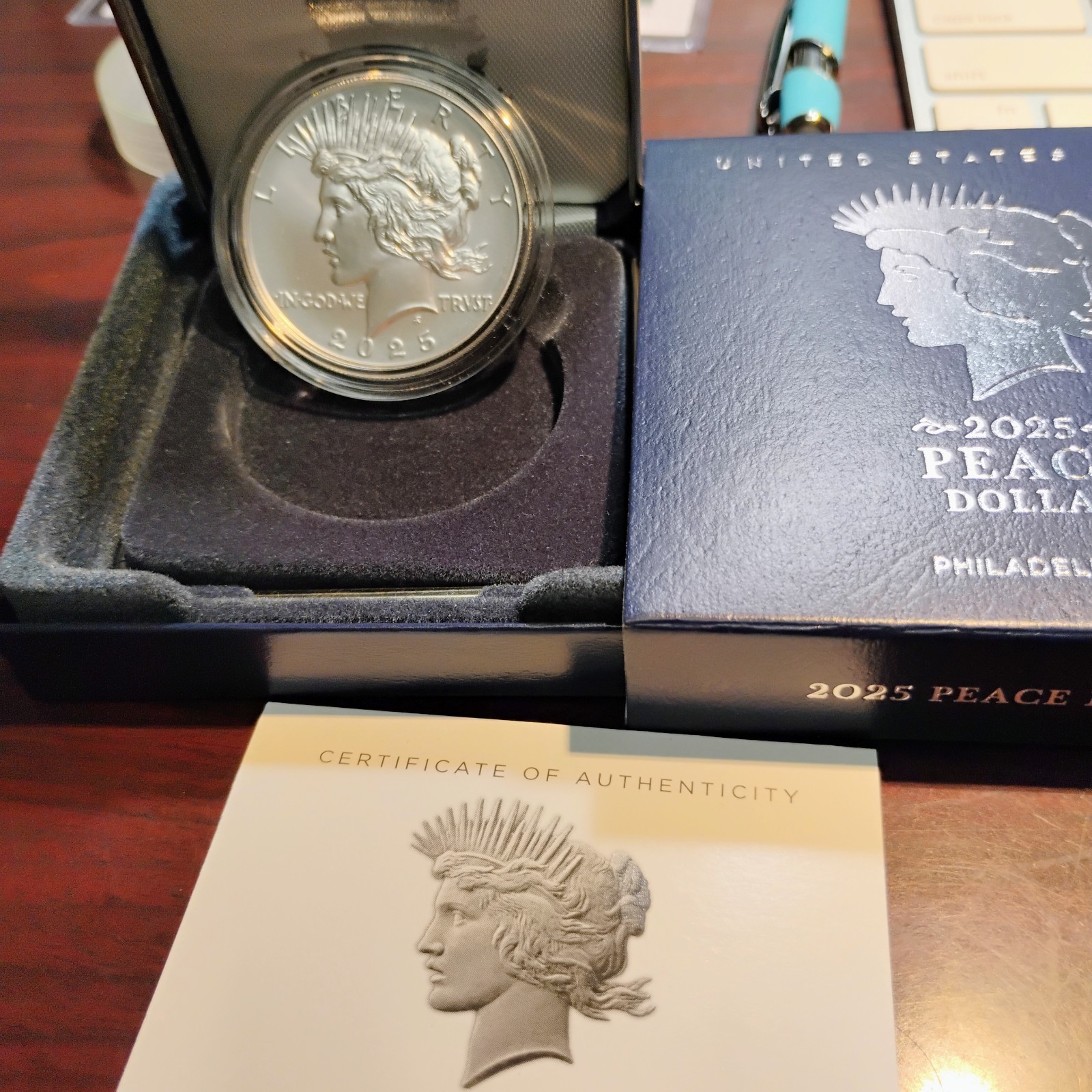 2025 P ~ PEACE SILVER DOLLAR ~ BU ~ BOX & COA