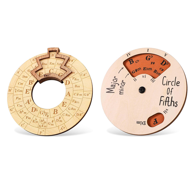 Wooden Melody Tool Round Circle of Fifths Wheel Chord ToolTranspose Accessories