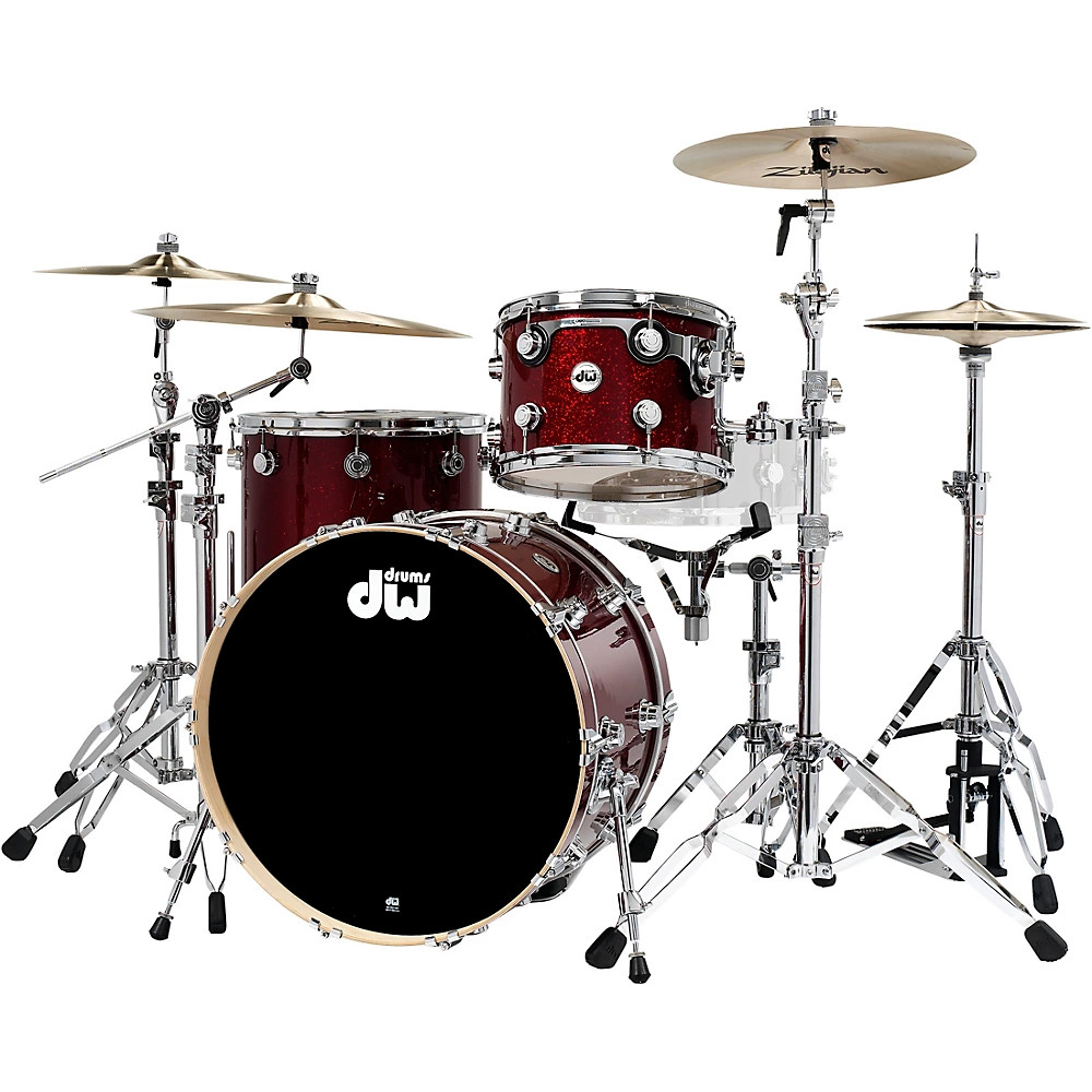 DW SSC Collector's 3-Piece FinishPly Shell Pack With Chrome Hardware Ruby Glass