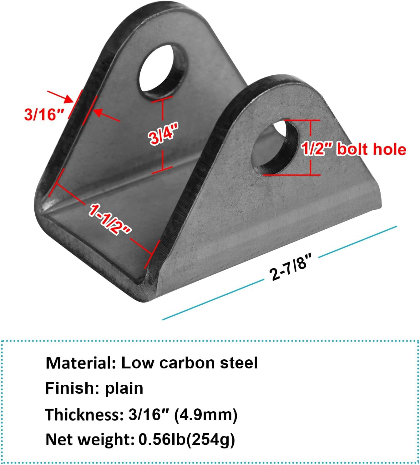 4 Pack Weld-On Shock Absorber Mount Bracket, 1-1/2" Width Suspension Mount | for