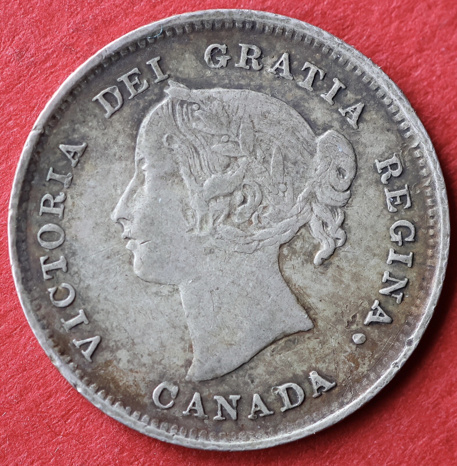 1891 Canada 5 Cents 9/9 Obverse 2 - VF/EF - Mark Lot#10176