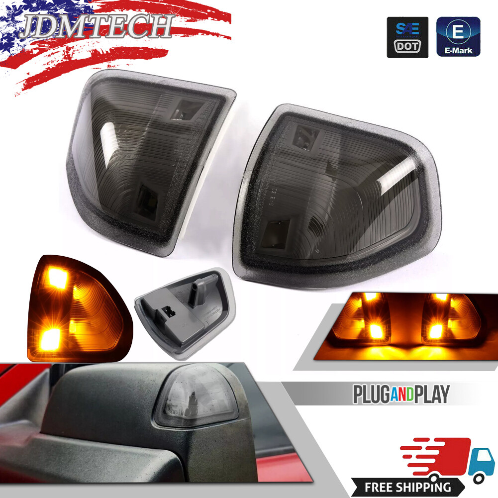 Smoke LED Side Mirror Turn Signal Lights For Dodge Ram 1500 2500 3500 68302828AA
