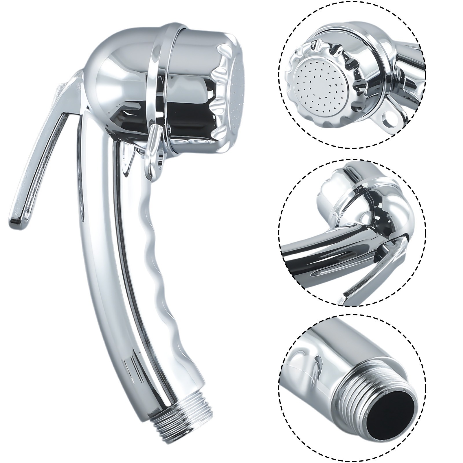 1* Shower Head 1/2 With/stop Button Boat Camping Camper Shower Replace UK