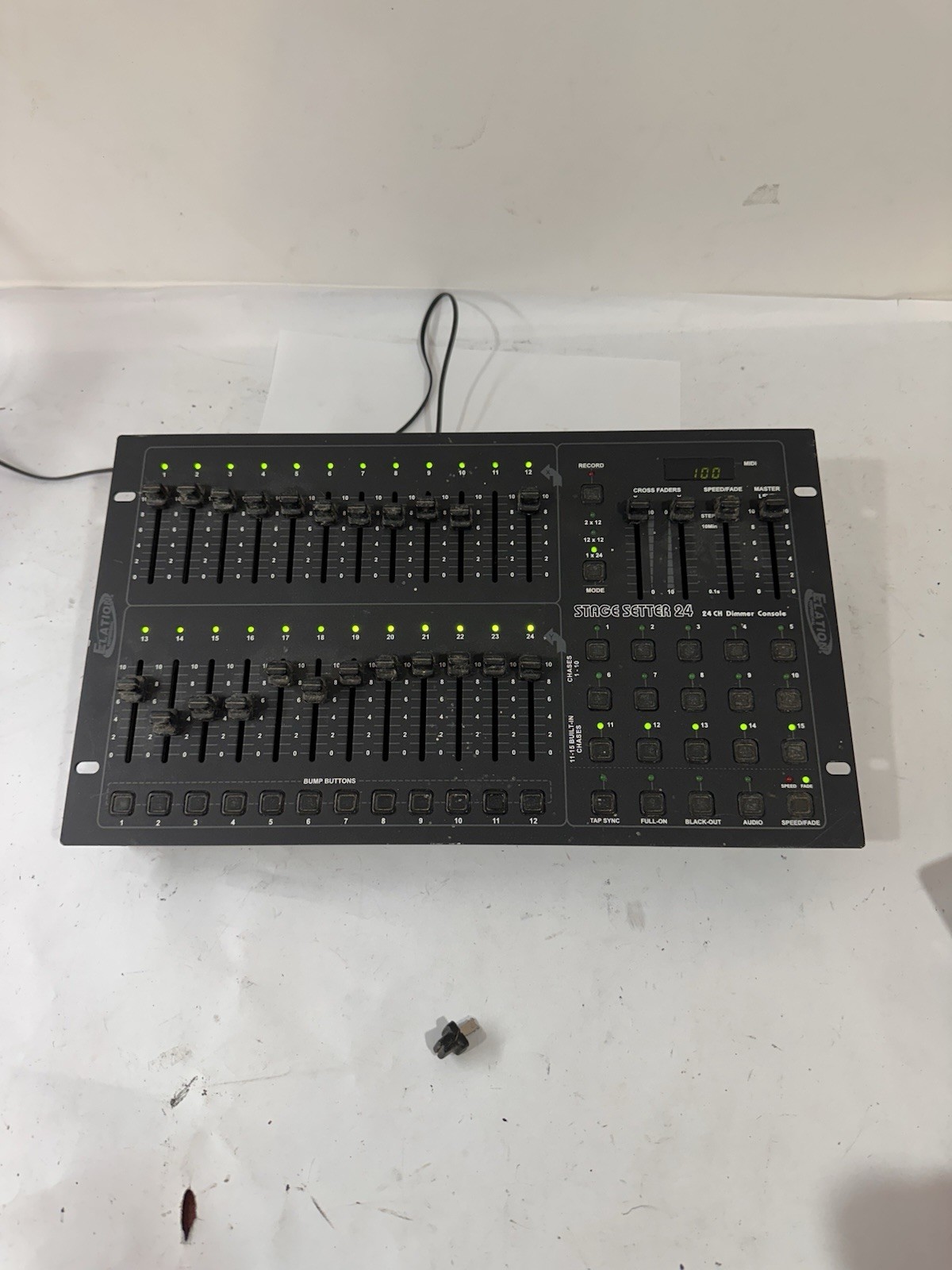 Elation Stage Setter-24 DMX Lighting Console Tested Working Ch 11 Slider Broken