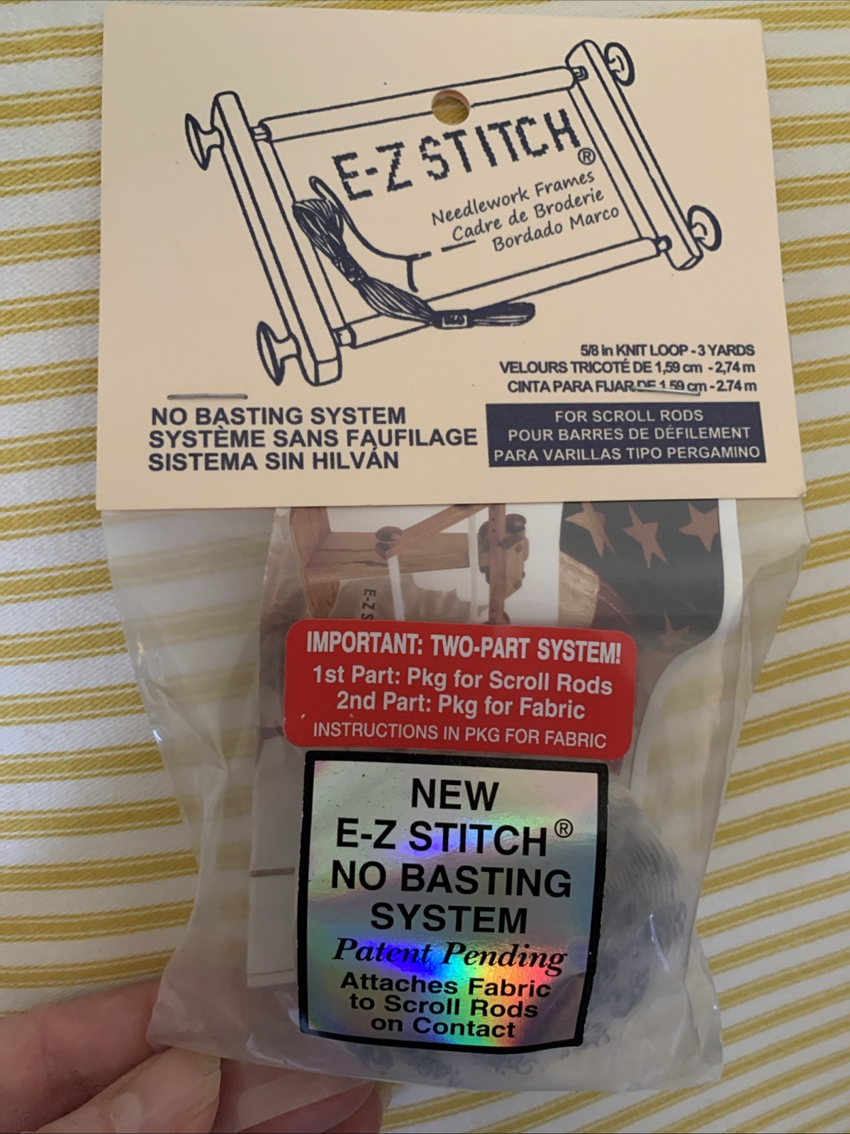 Ez Stitch 3 Yards Tape for Needlework Frames, Fabric, Sewing, 5/8 Inch