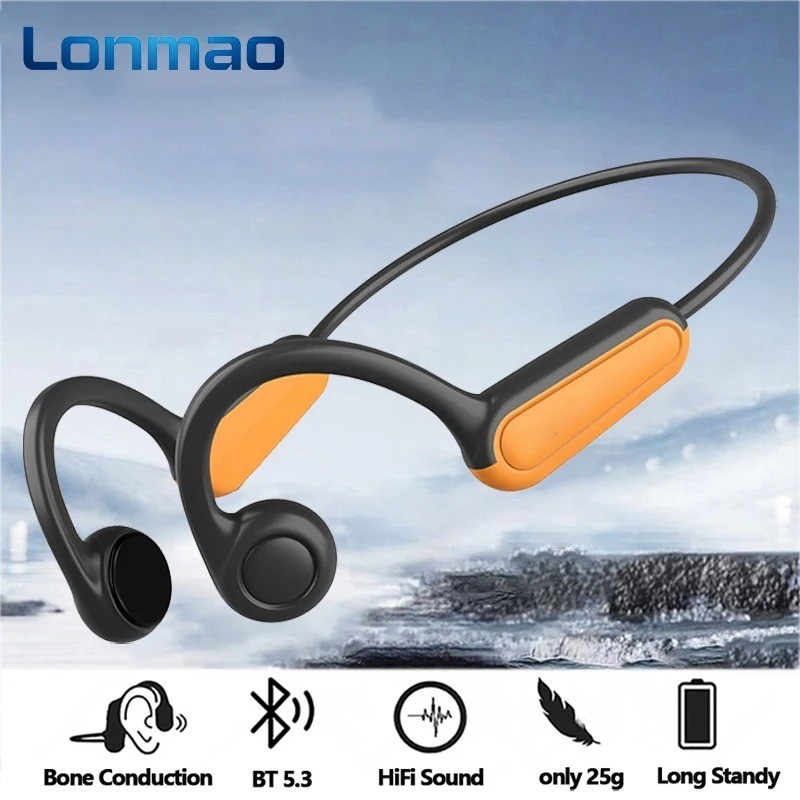 Bone Conduction Wireless Sport Headphones Bluetooth Earphone w/ Mic Waterproof