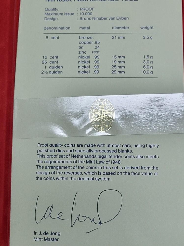 1982 Netherlands PROOF SET in original Government holder