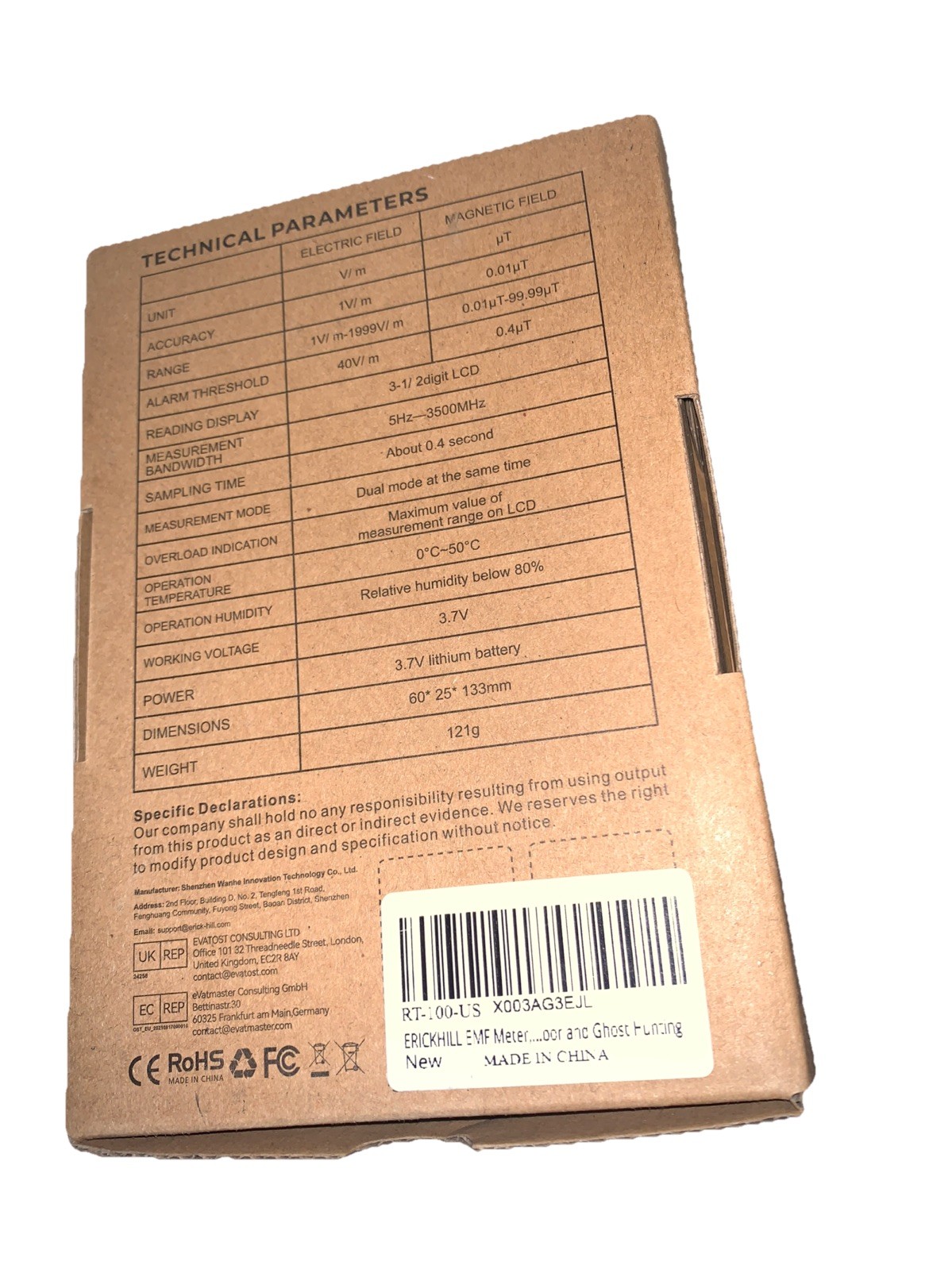EMF Meter, Detects Electric and Magnetic Fields, Handheld Digital EMF Detector