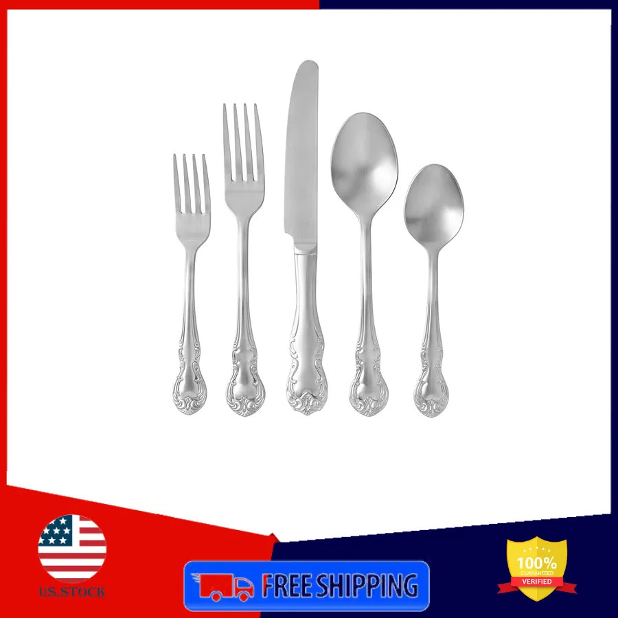 Pioneer Woman Agatha 20 Piece Stainless Steel Flatware Set Service for 4