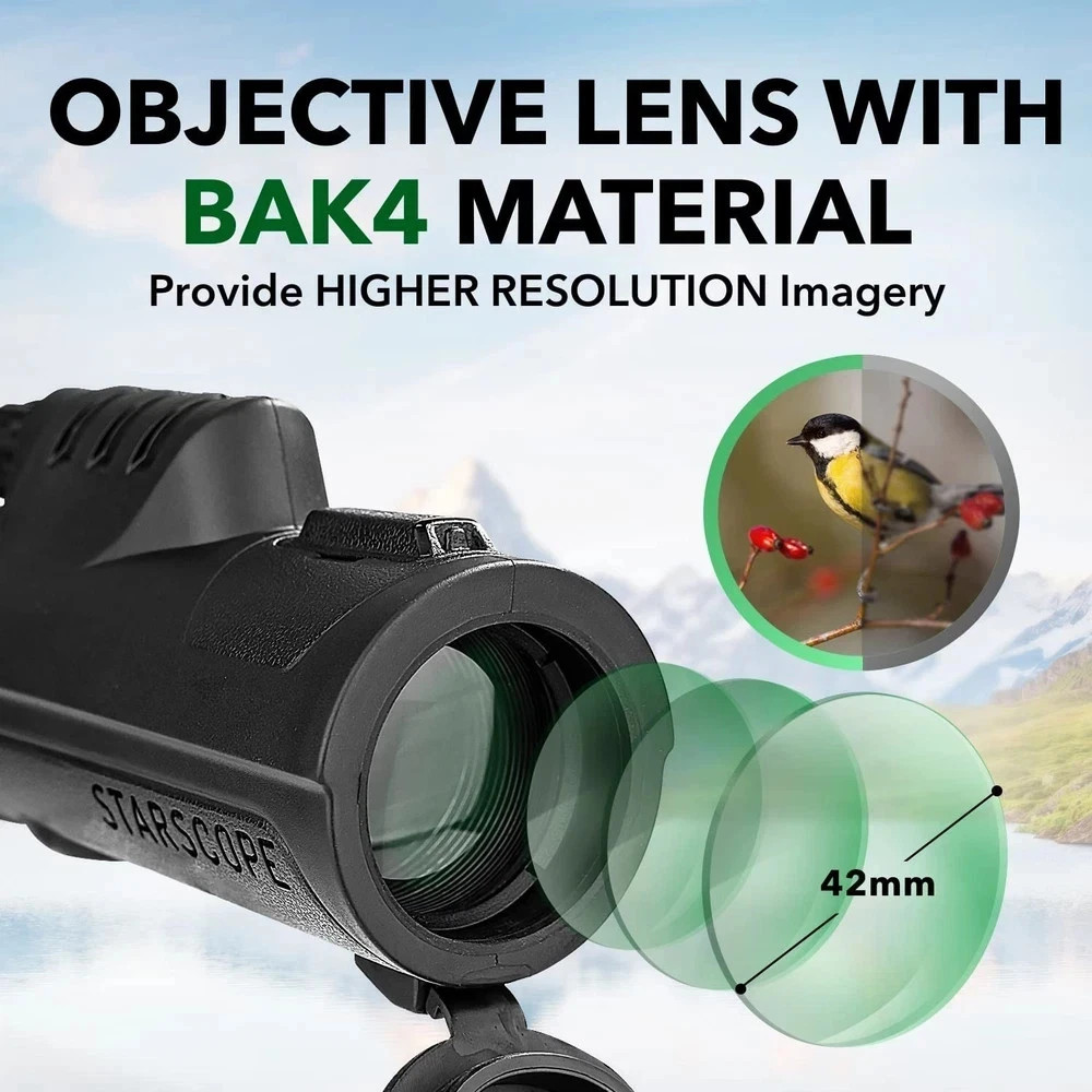 STARSCOPE Monocular G3 - Long-Range 10x42 High Powered Monocular | Small Mono...
