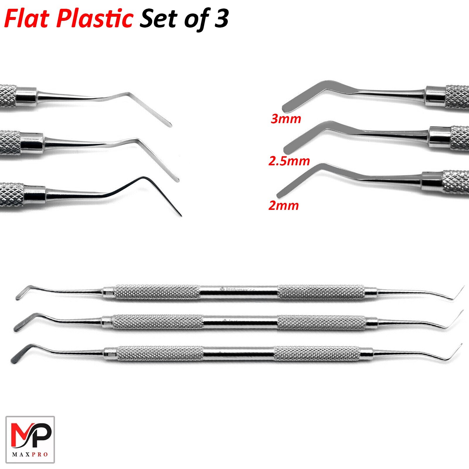 Dental Flat Plastic Composite Filling Instruments – Dental Restoration Set of 3
