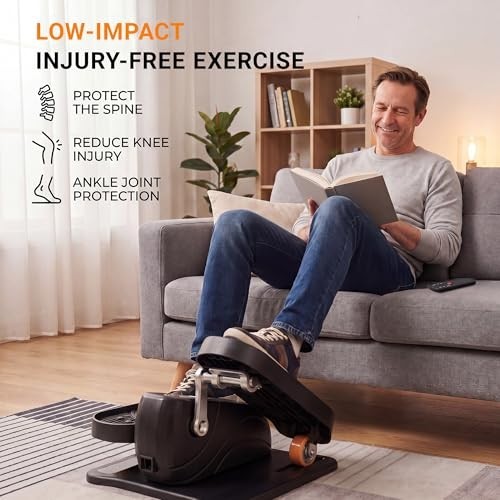 Elliptical Machine Under Desk 12 Auto Modes Remote Control Seated Pedal