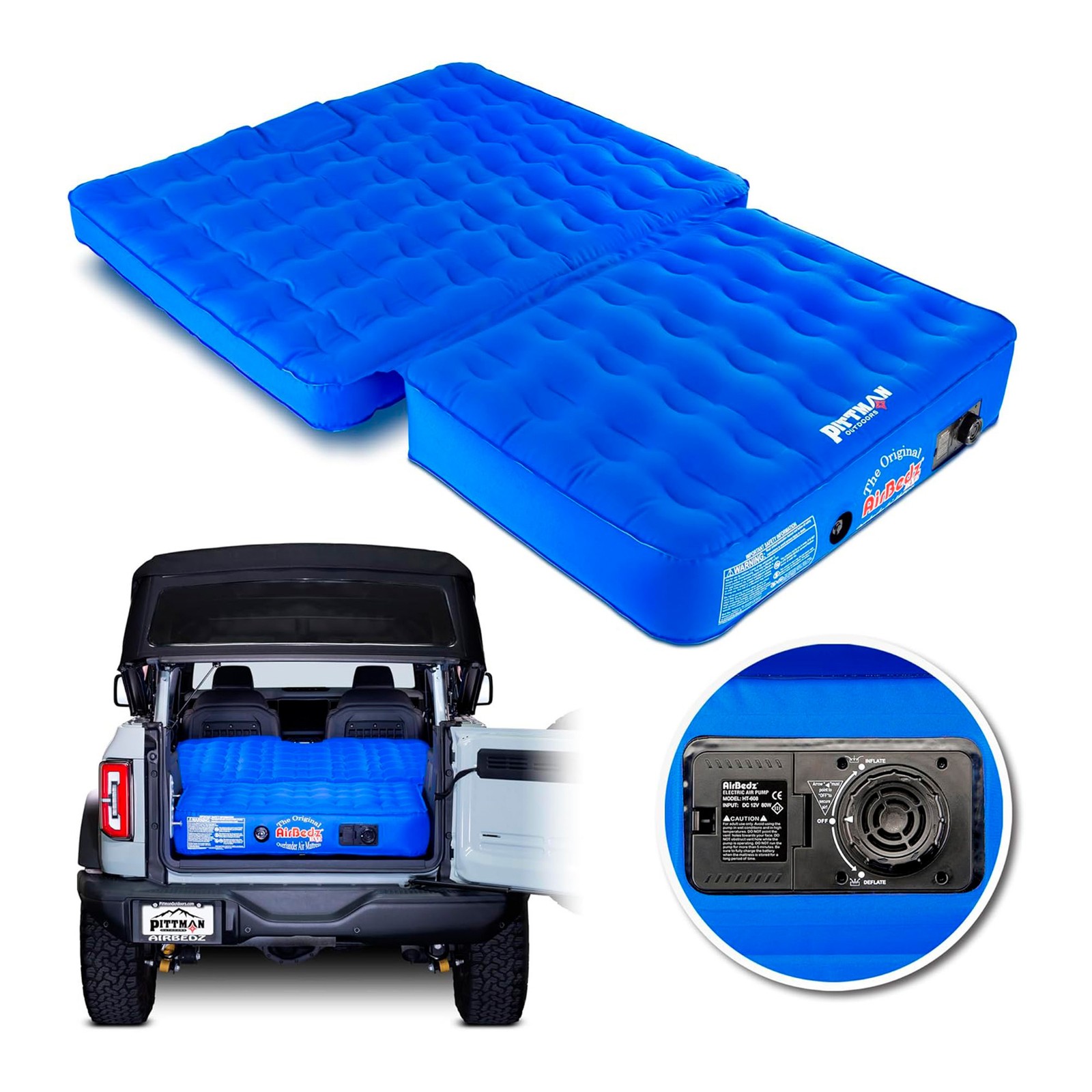 Pittman Outdoors Air Mattress with Built-In Pump, Inflatable Bed for Ford Bronco