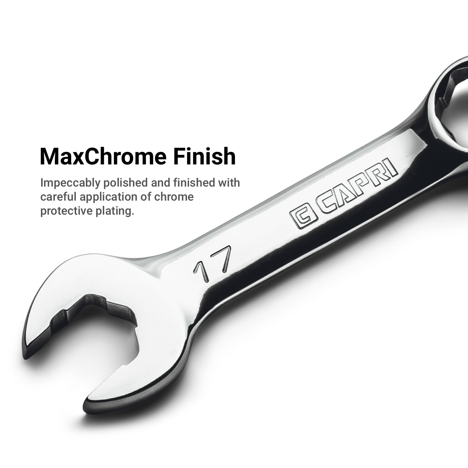 Capri Tools WaveDrive Pro Stubby Combination Wrench for Regular/Rounded Bolts