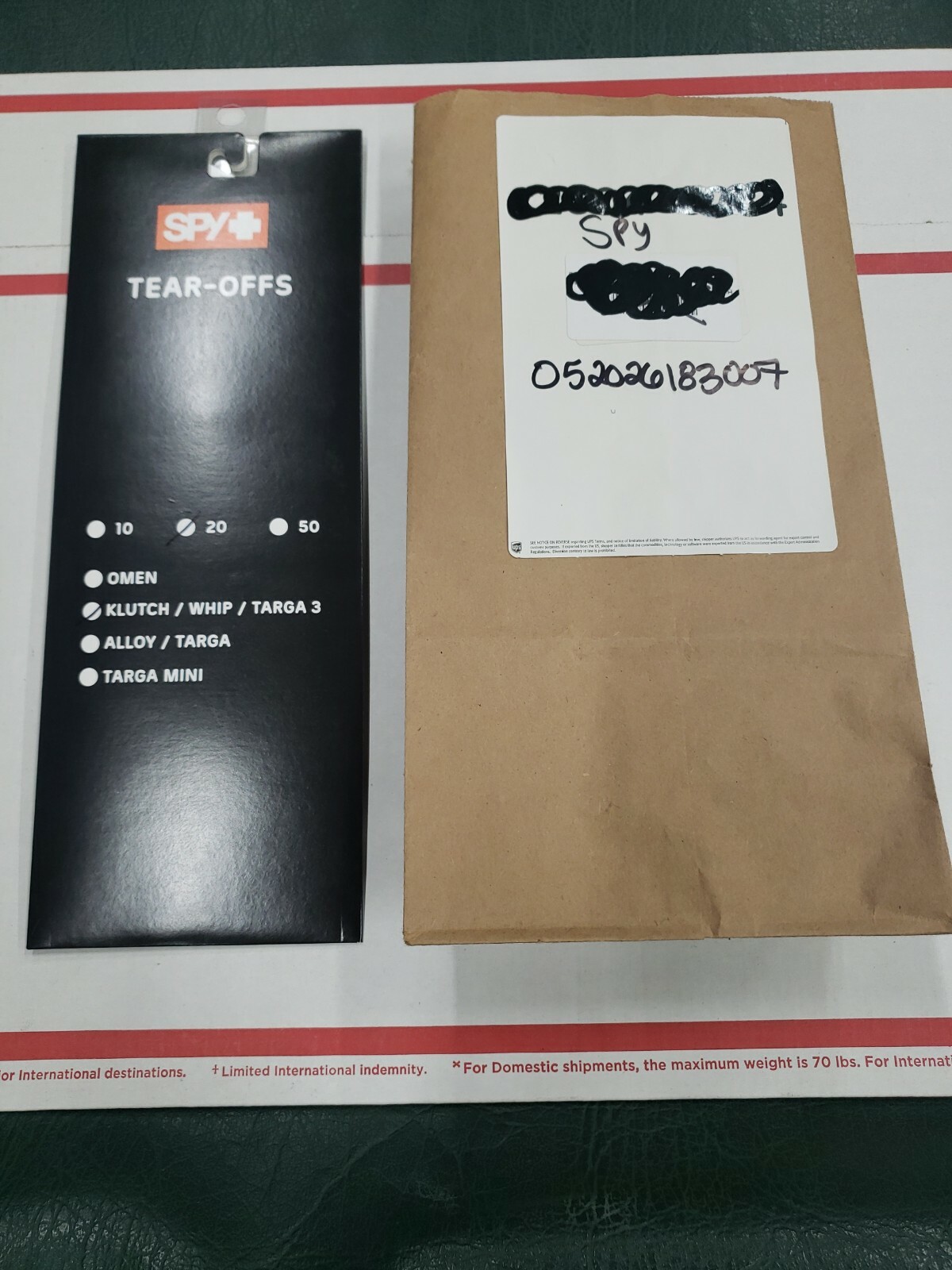 SPY OPTIC KLUTCH MOTOCROSS Tear-offs CLEAR 20 PK 052026183007 NEW