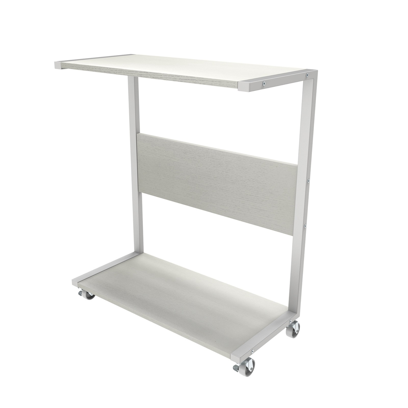 Under Desk CPU Stand, 2-Tier C-Shape Trolley w/ Wheels for Large ATX PC Tower