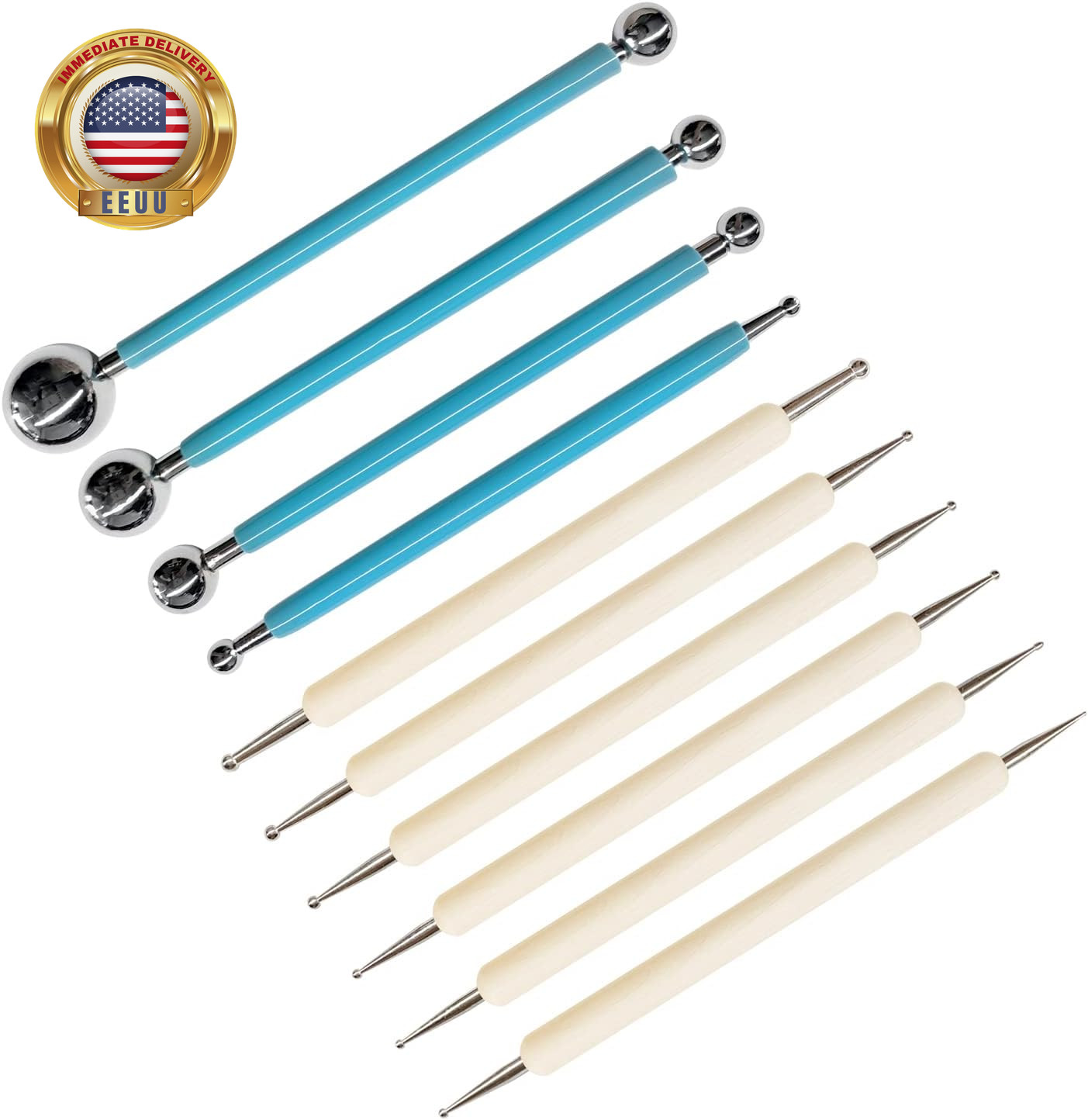 10Pcs Dotting Tools, Ball End Dot Art Tools for Rock Painting, Pottery Clay Mode