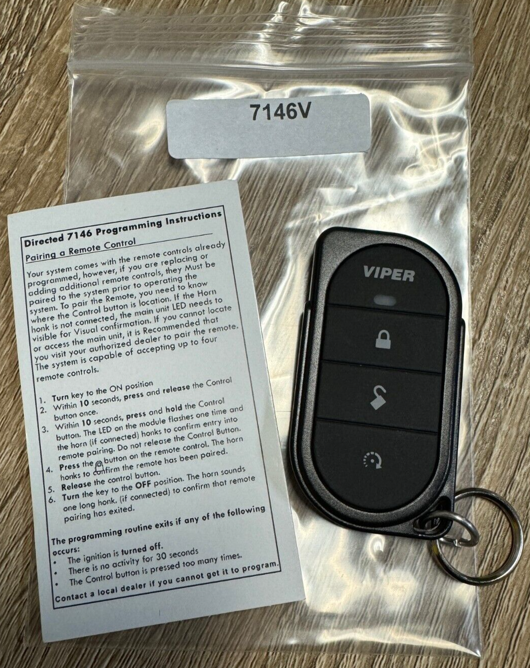 Viper 7146V 1-Way 4 Button Replacement Remote Transmitter
