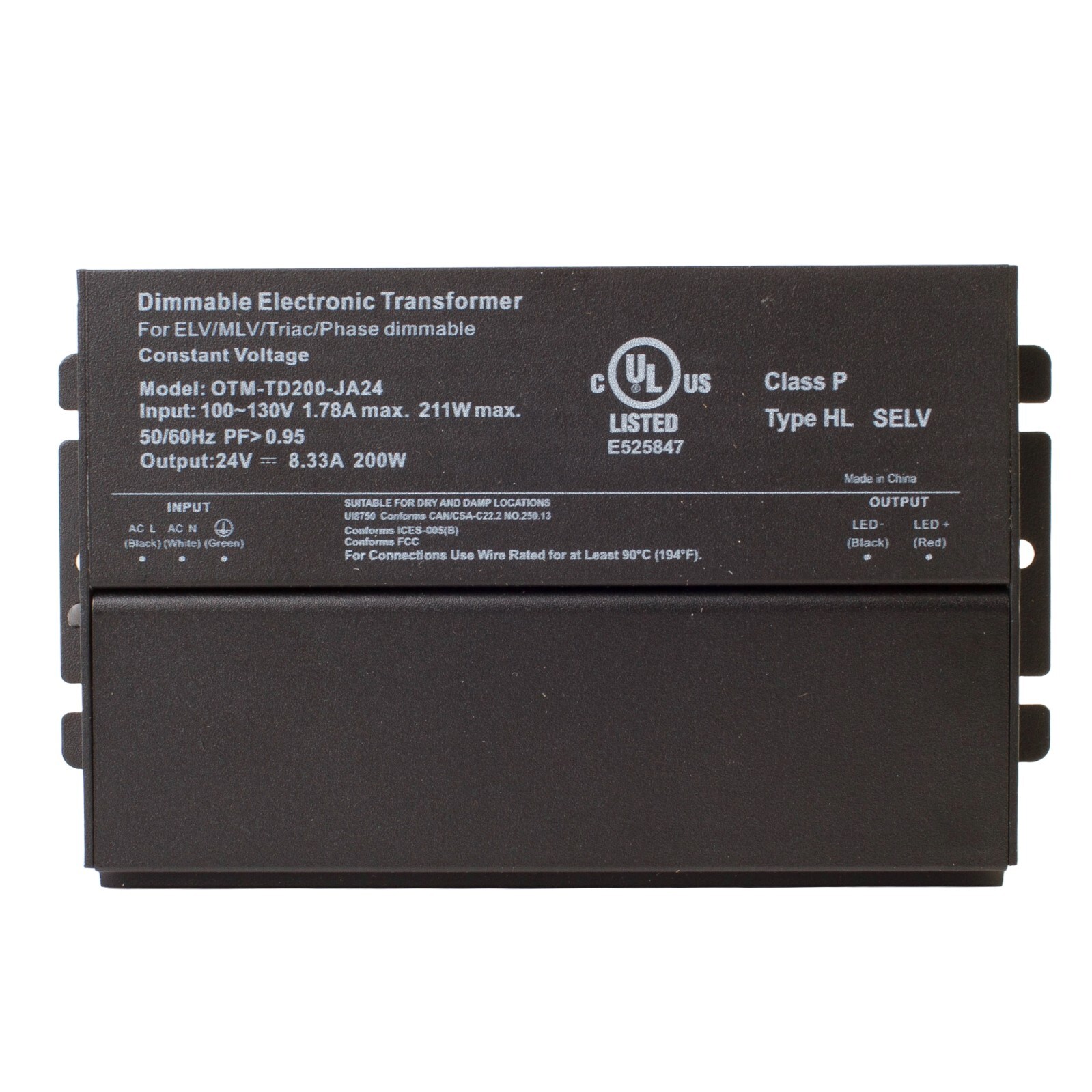 UL listed dimmable LED driver 24v 200w 8.33 compact LED driver for Light Strip