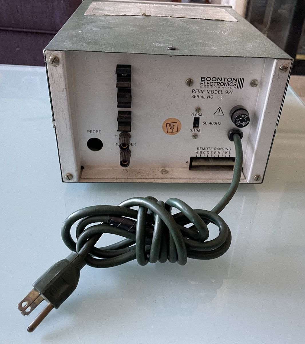 Boonton RF Millivolt Meter Model 92A No Probe Powers On As Is