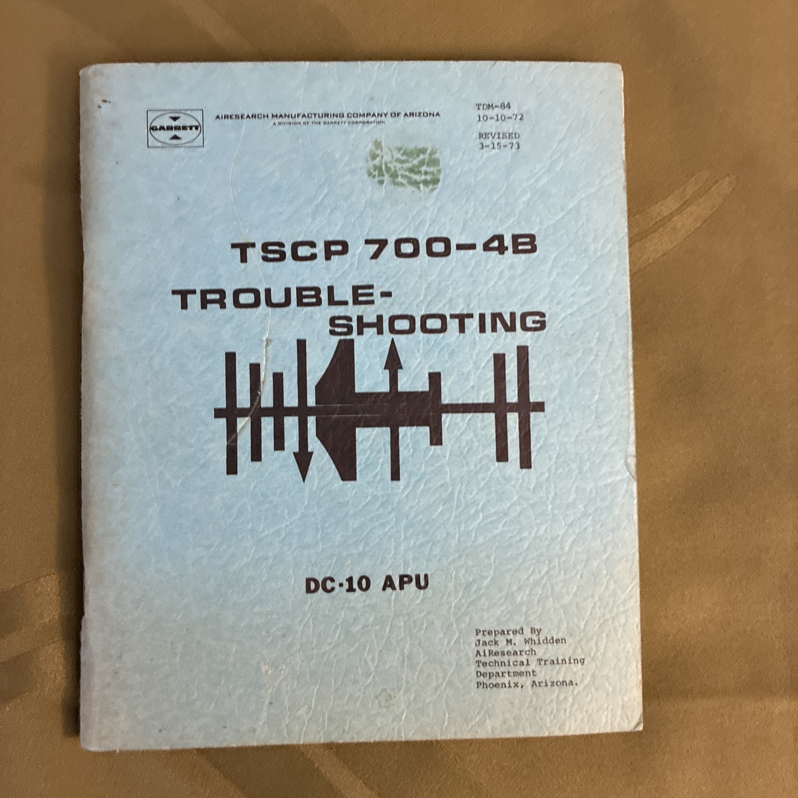 DC-10 Aircraft TSCP700-4B Trouble Shooting Aid Jack M Whidden VGC