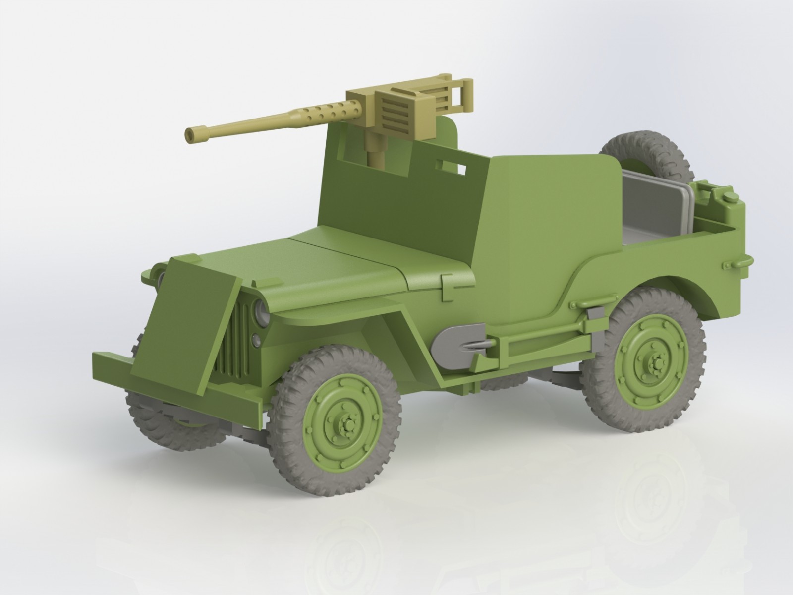 Wargame 3D Miniatures WW2 US Armored Willys Jeep MB Ford GPW 4x4 Bolt Action 3D