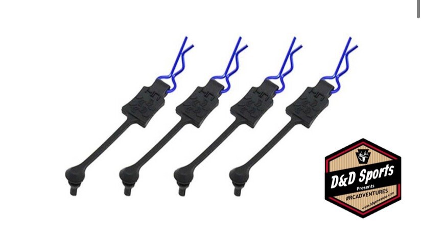 Hot Racing Body Clip Retainers 1/10 Scale (4) Blue BWP39T06
